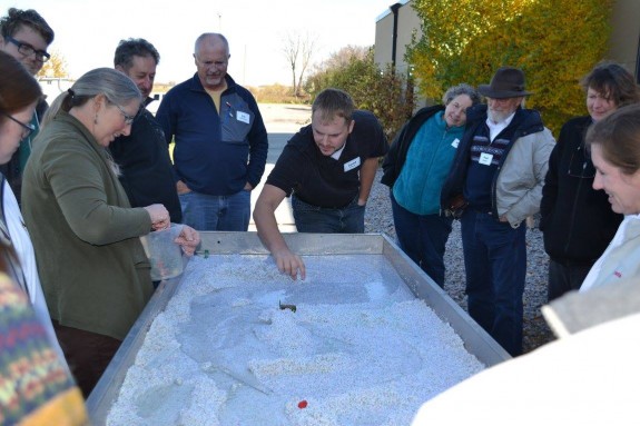 Participants manipulate scenarios for water flow on the Stream Model simulation.