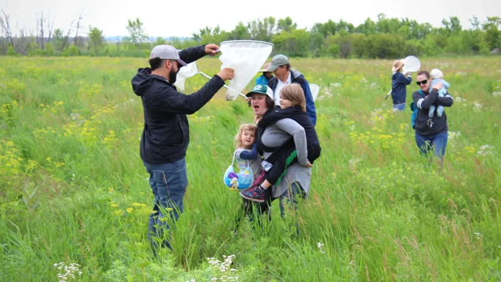 People Excitedly Catching Dragonflies