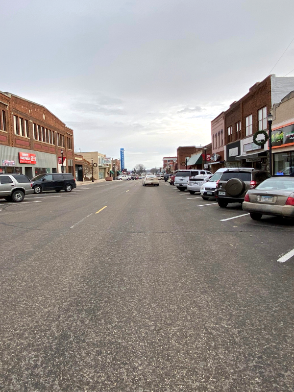 The main street of a greater Minnesota city