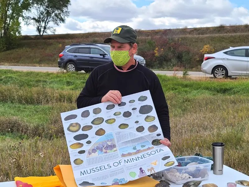 Bernard Sietman reviewing freshwater mussels of Minnesota
