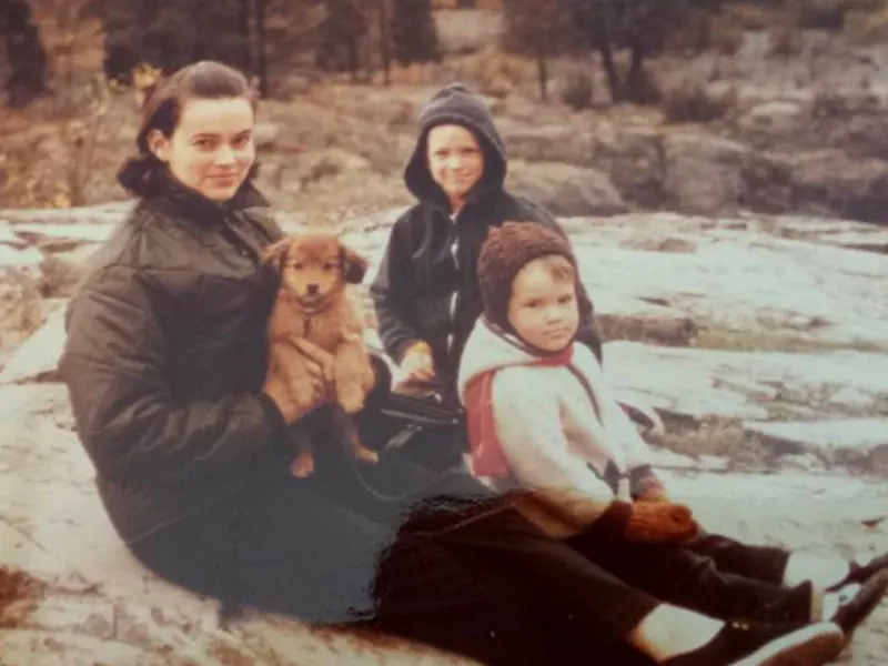 Dixie camping with her family in 1971.