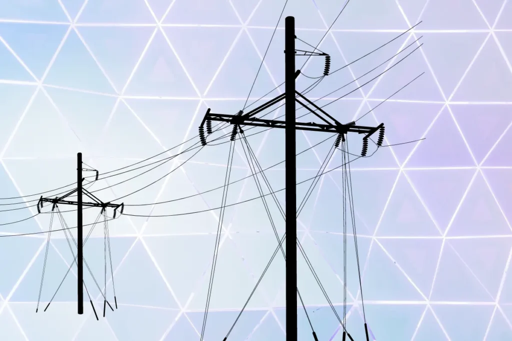 Powerlines with Abstract Triangles Graphic
