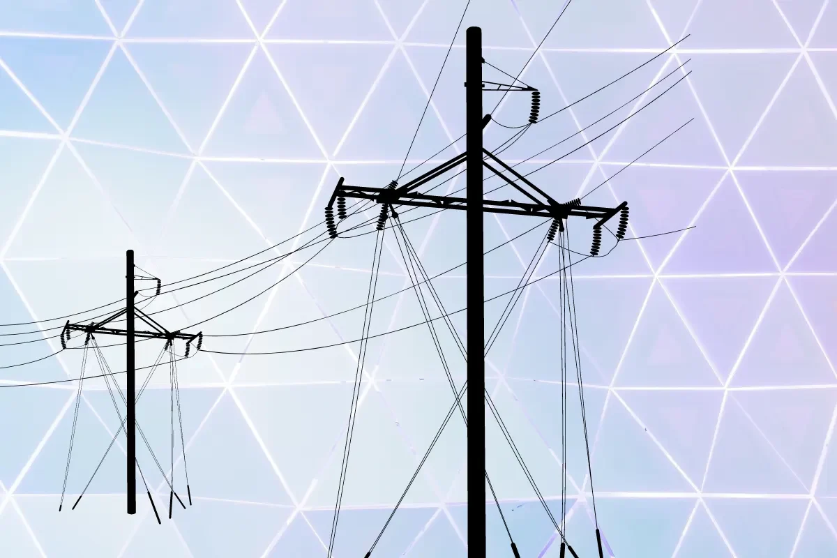 Powerlines with Abstract Triangles Graphic