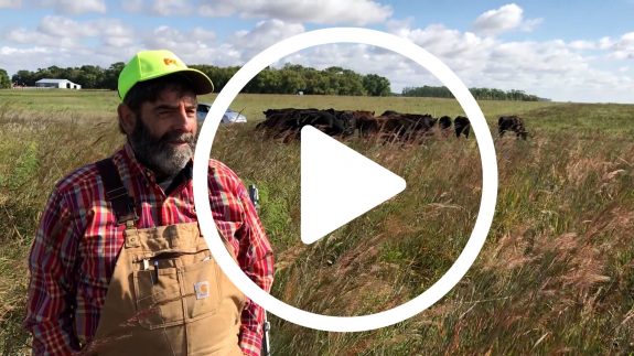 Play button video featuring Mark Erickson's farm