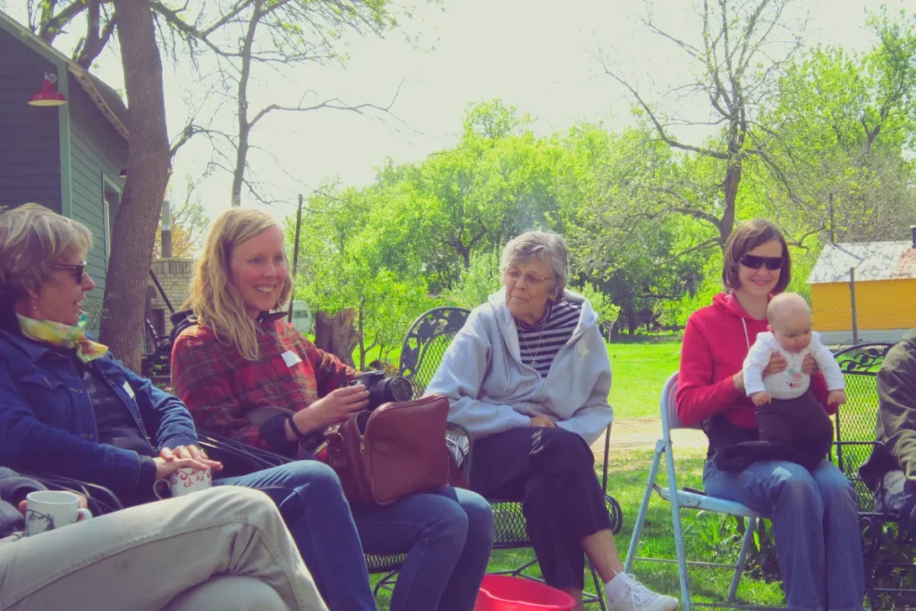 Rural Women Chatting Outdoors