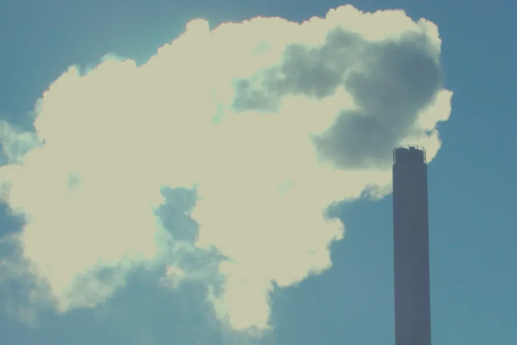 Power Plant Smokestack Emitting Pollution