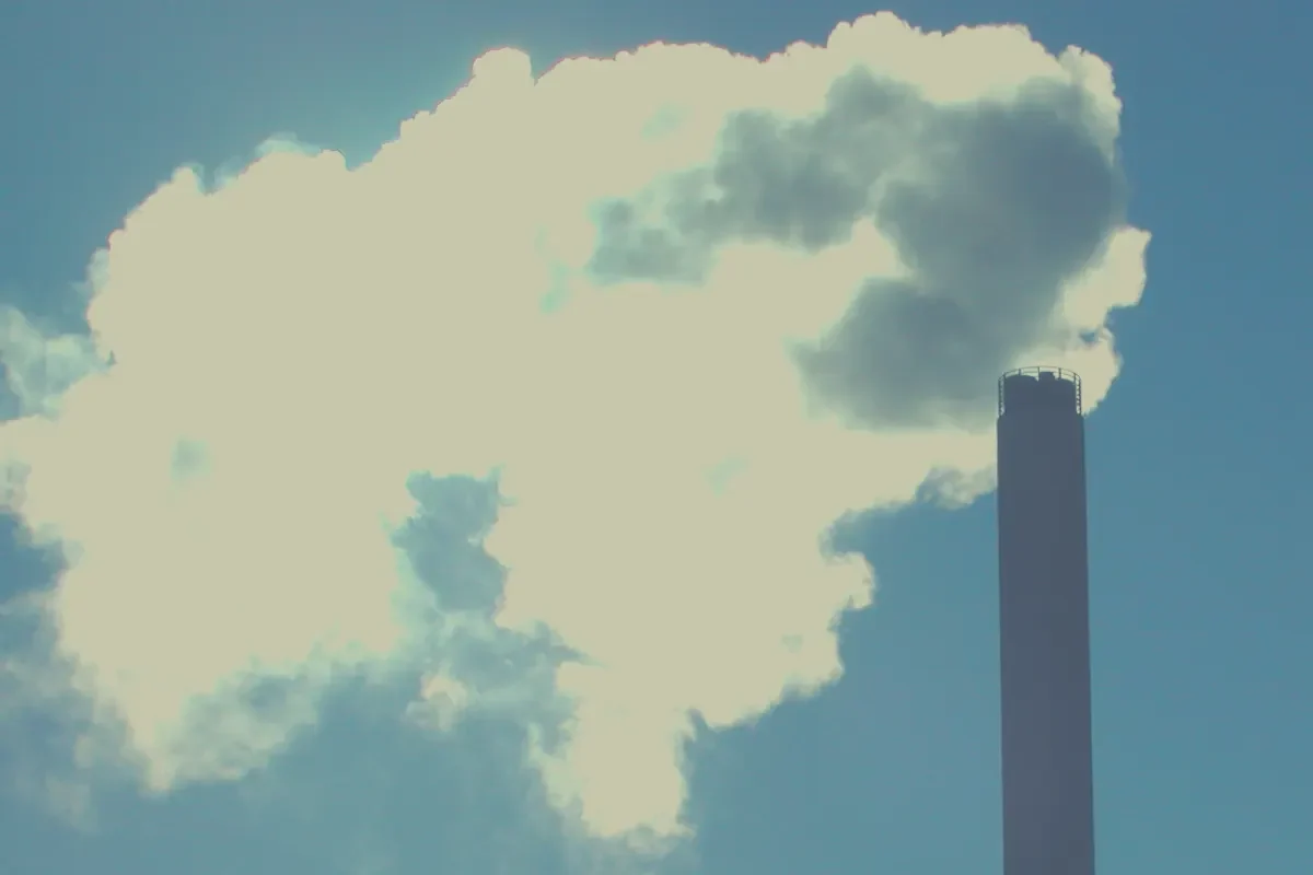Power Plant Smokestack Emitting Pollution