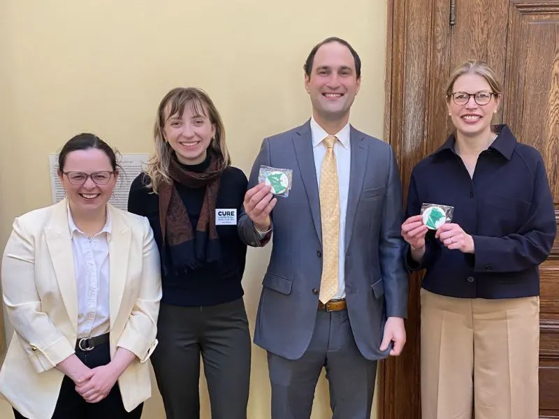 Sarah Mooradian, CURE Policy & Government Relations Director, Clovis Curl, MN Rural Democracy Project Organizer, Henry Litman, Senior Director at the Coalition for Green Capital (who advised the creation of the Minnesota Climate Innovation Finance Authority), and Sara Wolff, CURE MN Rural Democracy Project Organizer