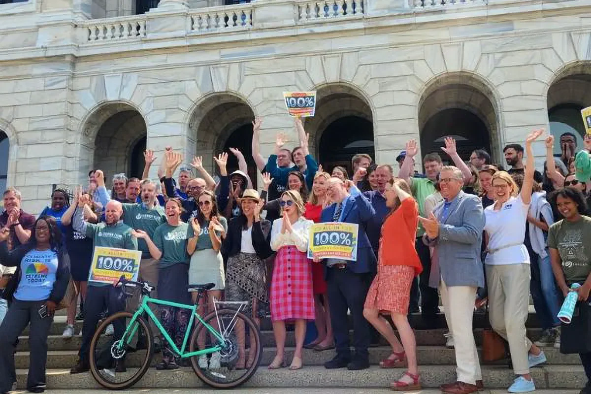 People Celebrating on the Capitol Steps