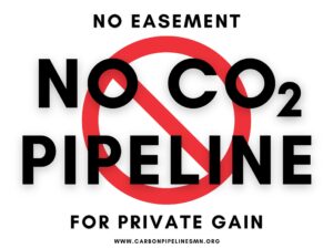 No CO2 Pipeline sign -- no easement for private gain -- order here