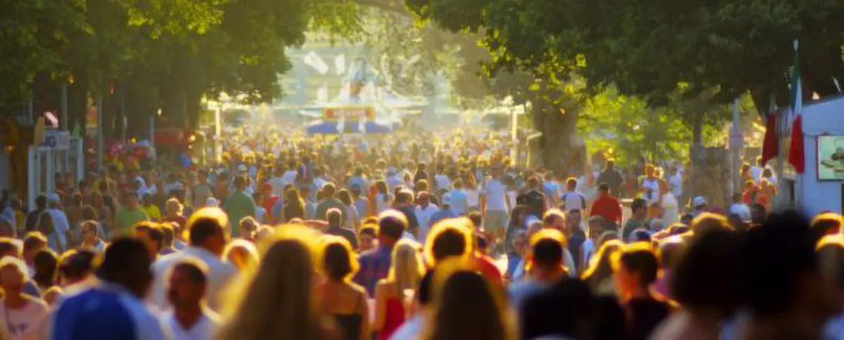 A crowd of people at the Minnesota State Fair