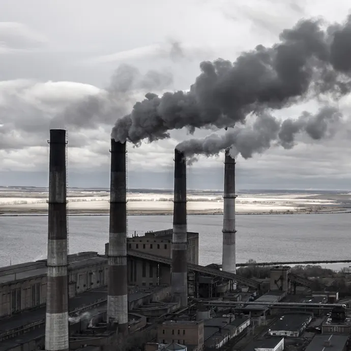 Coal Power Plant Polluting the Air