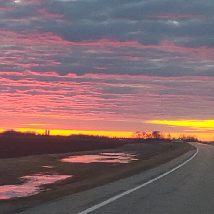 Road and Prairie Sunset