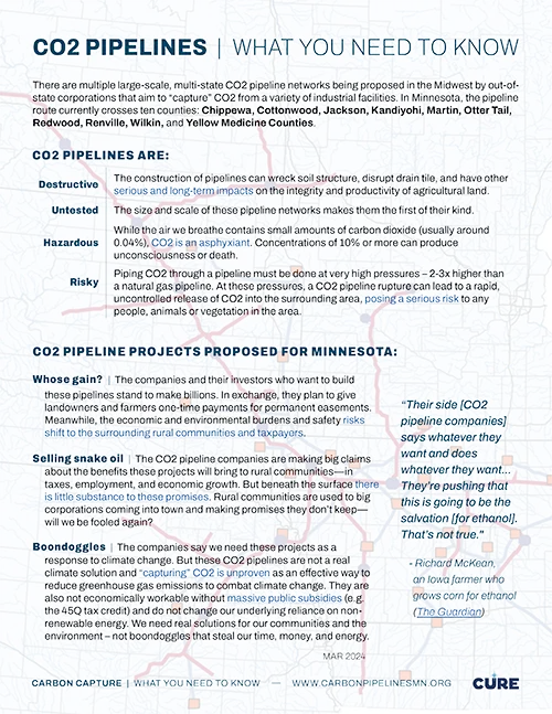 CO2 PIPELINES: What You Need to Know Fact Sheet