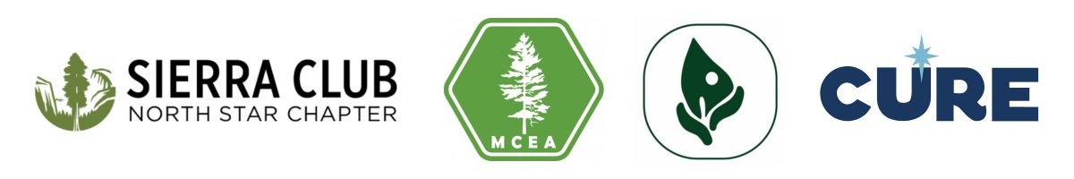 sierra club logo, MCEA logo, MN ej table logo, CURE logo