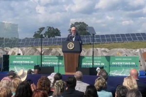 President Biden Addressing a Crowd