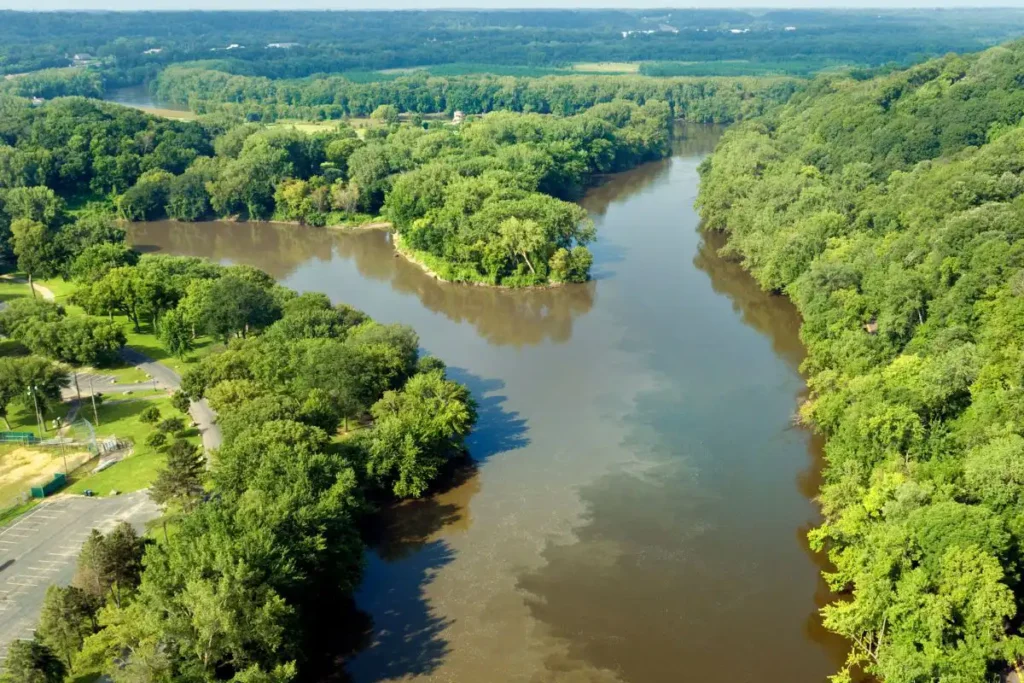 confluence of the Minnesota River & Blue Earth River. Photo Credit: : Rob Levine