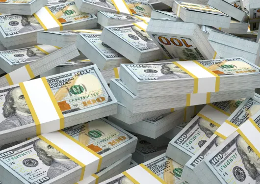 stacks of cash