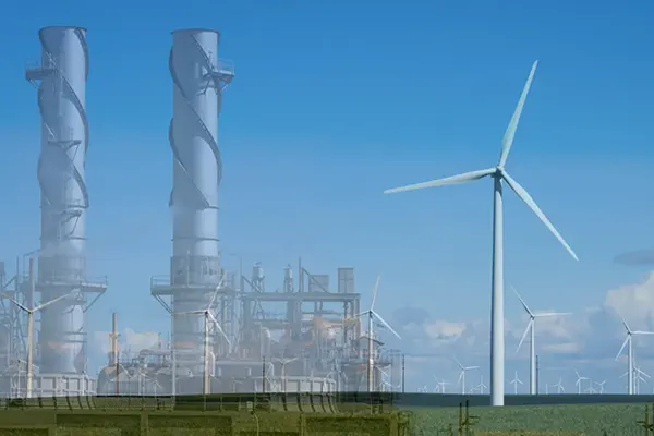 Natural Gas Plant with Wind Turbine